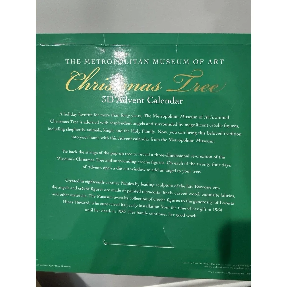 2012 Metropolitan Museum Of Art New York Christmas Tree 3D Advent Calendar NEW
